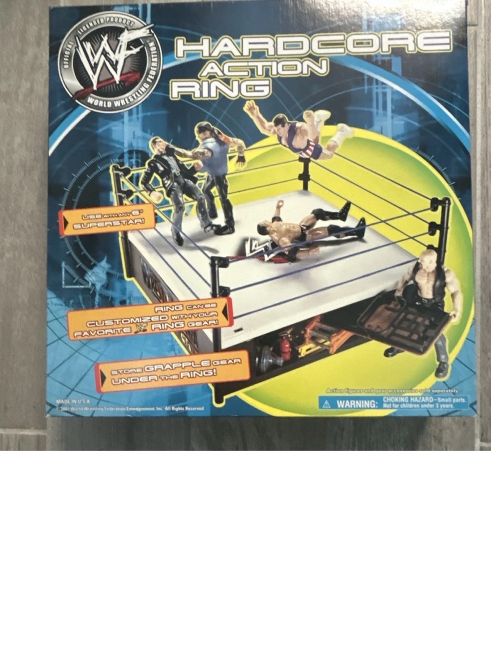 WWE Hardcore Action Ring Playset - Blue & Yellow